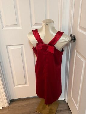 American Vintage Red Sleeveless Bow-Back Dress